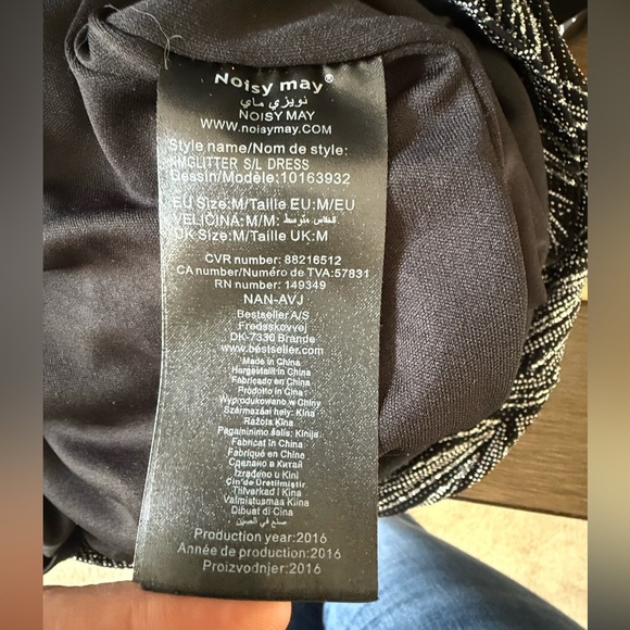 Noisy May Black Glitter Slip Dress, size medium. - Picture 7 of 8